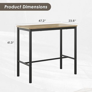Infurnic Desks, Rectangular Dining Desk with four Sturdy Tables Legs, Modern Table for Kitchen or Living Room, Brown, 23.6"*47.2"*41.3" - 1 of 4