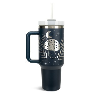 Elanze Designs Fairytale Mushroom Moon Stars 40 oz. Stainless Steel, Large Water Bottle Coffee Mug, Spill & Leak Resistant, Thermal Travel Tumbler - 1 of 1