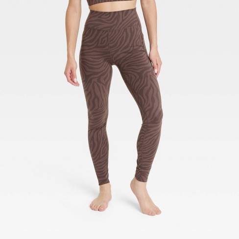 Women's Brushed Sculpt Curvy High-Rise Zebra Striped Leggings 28 - All In  Motion™ Espresso S