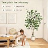 Ficus Trees Artificial Indoor,4/5/6FT Tall Faux Ficus Tree with Planter & Green Fake Moss,Artificial Plants with Natural Wood Trunk & Lifelike Fruits - 2 of 4