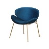 Sapphtopaz Modern Simple Velvet Dining Chairs Set of 2, Upholstered Side Accent Chairs Kitchen Chairs with Gold Metal Legs for Dining Room, Kitchen - 2 of 4