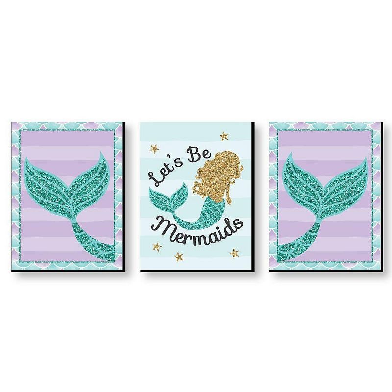 Big Dot of Happiness Let's Be Mermaids - Baby Girl Nursery Wall Art, Kids Room Decor & Home Decor - Gift Ideas - 7.5 x 10 inches - Set of 3 Prints, 1 of 8