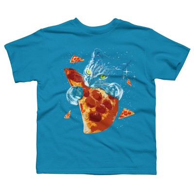 Boy's Design By Humans Pizza Cat in Space By BABYSHARK185 T-Shirt