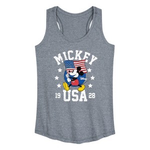 Women's - Disney - Mickey Waving Flag USA Graphic Racerback Tank - 1 of 4