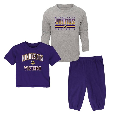 NFL Minnesota Vikings Baby Boys' 3pk Coordinate Set - 12M