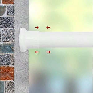 Room Divider Tension Curtain Rod Premium Shower Stall Pole No Drilling Adjustable White 83 - 122 Inch Bathroom Organizer - 1 of 4