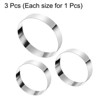 Unique Bargains Stainless Steel Seamless Nonstick Mirror Coating Round Cake Ring 3 Pcs - 3 of 4
