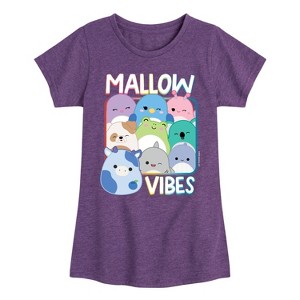 Girls' - Squishmallows - Mallow Vibes Fitted Short Sleeve Graphic T-Shirt - 1 of 4