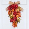 Collections Etc Multicolor Autumn Leaves Floral Apple Hanging Swag - 2 of 2