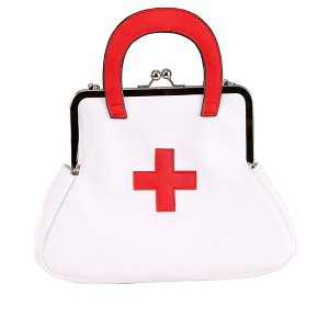 HalloweenCostumes.com  Women Women's Nurse White Purse, White/Red - 1 of 4