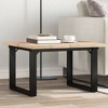vidaXL Coffee Table O-Frame 23.6"x23.6"x15.9" Solid Wood Pine and Steel - 2 of 4