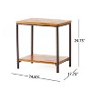 GDFStudio Ronan  Rustic Wood and Metal End Table with Storage Shelf - 3 of 4