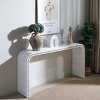 59" Wooden Entryway Console Table,Console Table With Beaded Ttrim And Wood Frame,Entrance Table For Hallway,Living Room-Cuddlewood - 2 of 4