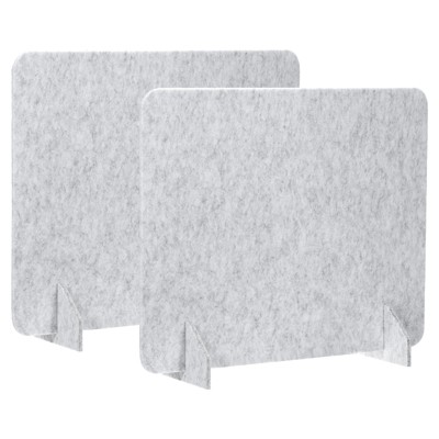 Unique Bargains Acoustic Freestanding Desk Shelf Dividers Light Grey 24 x 24 Inch 2 Set