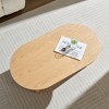 Lyngins 39.37" Modern Coffee Table with Wood Veneer, Oval Center Table for Living Room, Sturdy MDF Pedestal Base, Easy Assembly, Living Room Table - 4 of 4