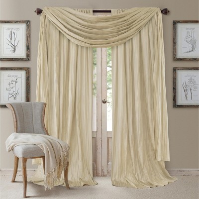 Elrene Athena Faux Silk Window Curtain and Scarf Set - Elrene Home Fashions