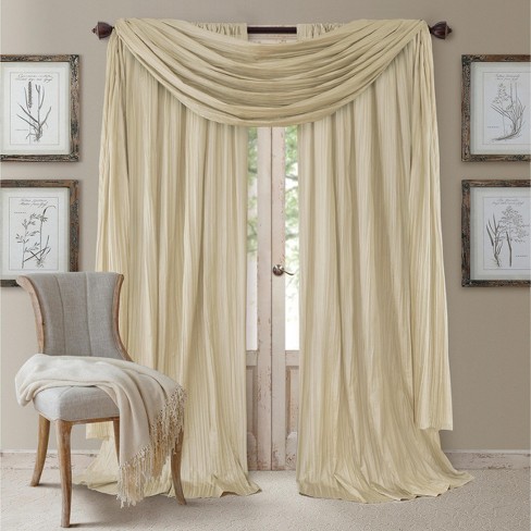 Athena Faux Silk Window Curtain And Scarf Set - 52