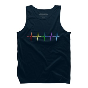 Adult Design By Humans Pride Rainbow Heartbeat By Thingsandthings Tank Top - 1 of 2