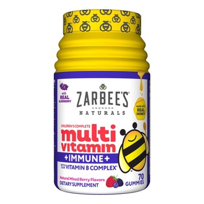 Zarbee's Naturals Children's Complete Multivitamin + Immune Gummies - Natural Mixed Berry - 70ct