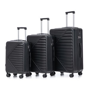 YONWAY 3 Piece Luggage Set, ABS Carry On Luggage Set Hardshell, with TSA Lock & Spinner Wheels - 1 of 4