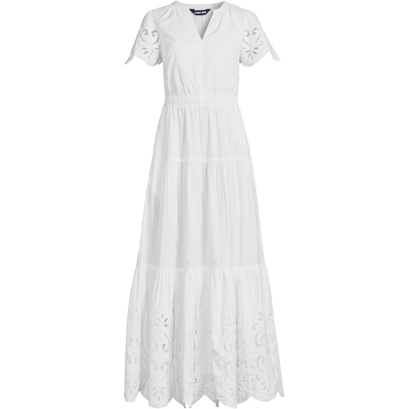 Lands' End Women's Tiered Eyelet Maxi Dress, 3 of 5