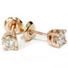 Pompeii3 3/4 cttw Diamond Studs 14k Rose Gold Screw Back Studs - 3 of 4