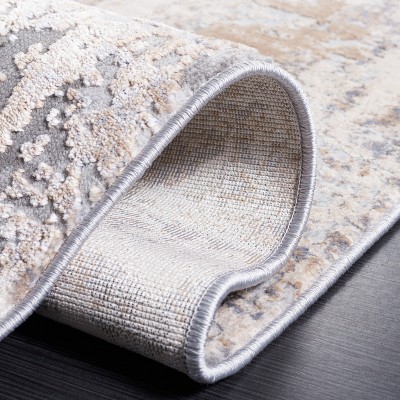 Gray and Beige Abstract 8' x 10' Synthetic Area Rug