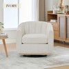Mlmh & Kngwa 32.3"W Modern Swivel Upholstered Barrel Chair, 360° Swivel Tufted Accent Chair with Metal Base - 2 of 4