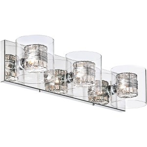 Possini Euro Design Wrapped Wire Modern Wall Light Chrome 22" Fixture Clear Glass Cylinder Shade for Bedroom Bathroom Vanity Reading Living Room House - 1 of 4