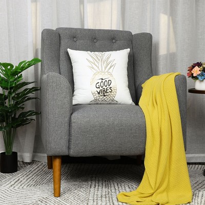 1 Pc Square 18"x18"  Polyester Blend  Bronzing Flannel Decorative Pillow Cover White  - PiccoCasa