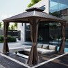 Kozyard Caesar Aluminum Hardtop Gazebo Metal Pavilion with Netting and Shaded Curtains for Patio, Backyard Deck - 3 of 4