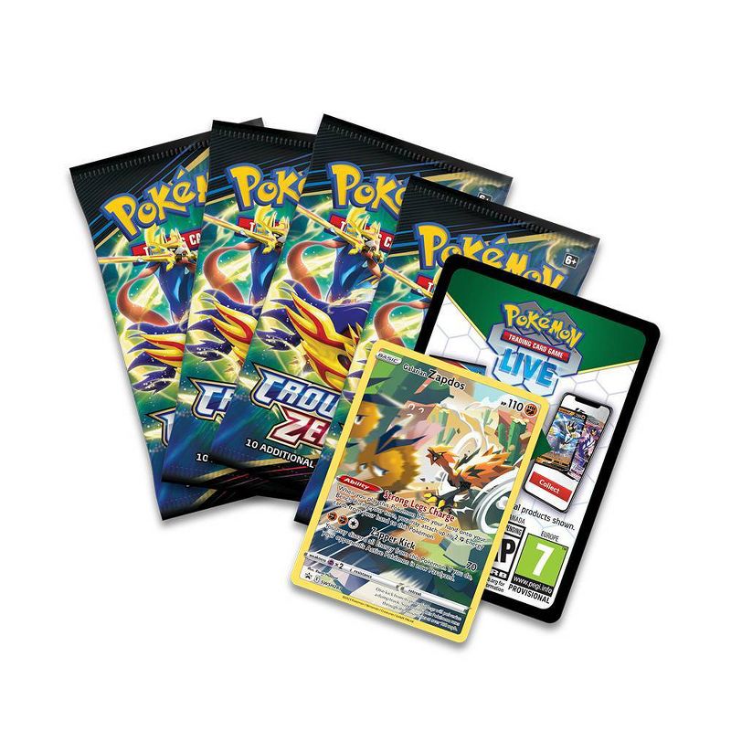 Pokemon Trading Card Game: Crown Zenith Tin - Galarian Zapdos &#8211; 4 Booster Packs, 3 of 4