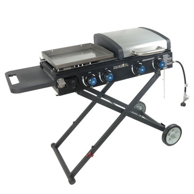 Grill Boss Gbc1932m Outdoor Bbq 3 Burner Propane Gas Grill For Barbecue  Cooking With Top Cover Lid, Wheels, And Side Storage Shelves, Black : Target