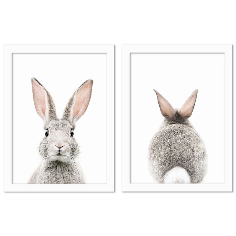 Americanflat Animal (Set Of 2) Bunny Face By Sisi And Seb Wall Art Set, 1 of 8