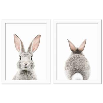 Americanflat Animal (Set Of 2) Bunny Face By Sisi And Seb Wall Art Set