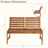 Karl Home | 49.6 in. Solid Wood Outdoor Bench with Adjustable Back - 2 of 4