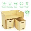 Infans 3 Piece Kids Wooden Table & Chair Set Children Multipurpose Homeschool Furniture - 4 of 4