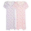 JEFFRICO Womens 2 Pack Nightgowns Short Sleeve Sleepwear Soft Pajama Dress Nightshirts - 2 of 4