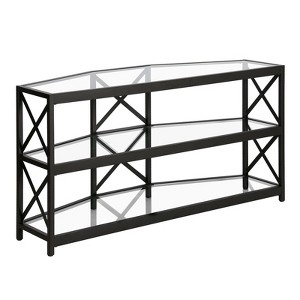 Black Bronze TV Stand with Glass Shelves - Henn&Hart - 1 of 4