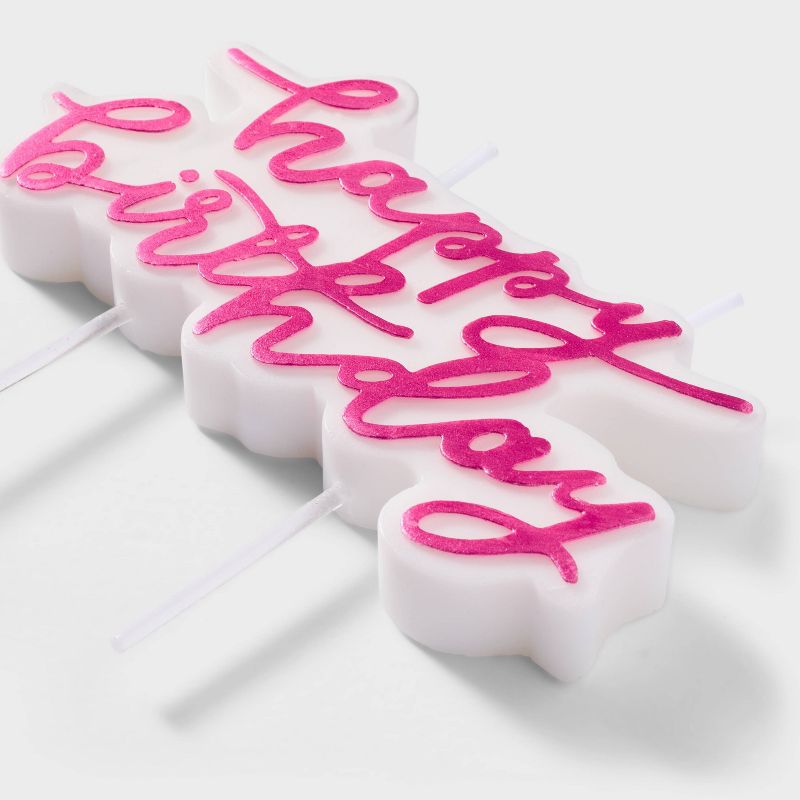 Hot Pink Happy Birthday Candle - Spritz&#8482;, 4 of 5