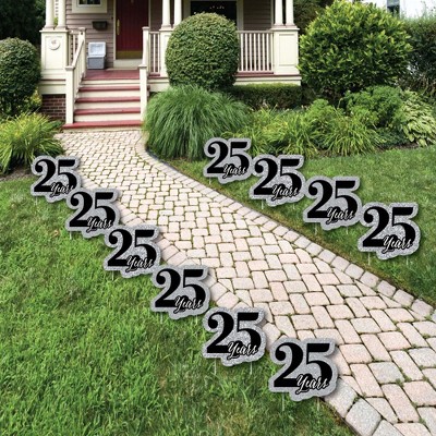 Big Dot of Happiness We Still Do - 25th Wedding Anniversary Lawn Decorations - Outdoor Anniversary Party Yard Decorations - 10 Piece