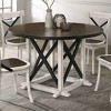 47" Piker Round Wood Dining Table Dark Walnut/Antique White - HOMES: Inside + Out - 2 of 4