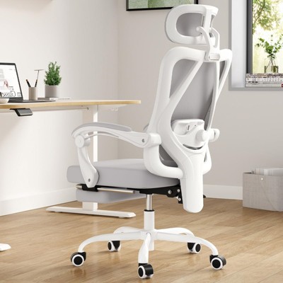 Fontoi Task and Office Chairs, Ergonomic Office Chair with Adjustable Lumbar Support, Home Office Desk Chair with Headrest, Gray, 24.8"*24.8"*49.2"