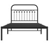 vidaXL Metal Bed Frame without Mattress with Headboard Black 39.4"x78.7" - 4 of 4