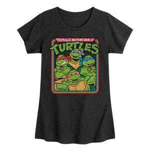 Girls' - Teenage Mutant Ninja Turtles - Retro Group Fitted Short Sleeve Graphic T-Shirt - 1 of 4