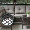 Belord 5PCS Outdoor Sectional Patio Furniture Set with Swivel Chairs, All Weather Wicker L Shape Outdoor Sectional Sofa Outdoor Conversation Set - 4 of 4
