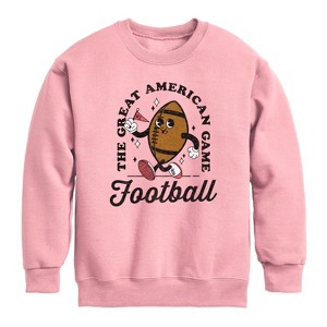Boys' - Instant Message - Vintage Football Mascot Graphic Long Sleeve Fleece Sweatshirt - 1 of 4