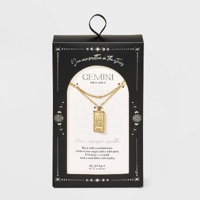14K Gold Dipped Zodiac Pendant Necklace - Gold