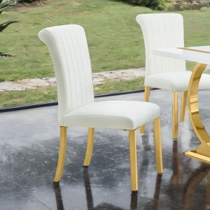 PAGED Dining Chairs Set of 2, Contemporary Comfy Dining Room Chairs with Channel Tufted Back, Kitchen Chairs for Dining Room - 1 of 4