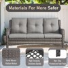 Gymojoy 5 Pieces Outdoor Wicker Sofa with Swivel Chairs, Coffee Table, Patio Furniture Set - 4 of 4